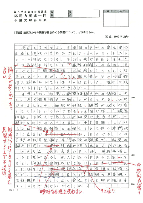 小論文添削例