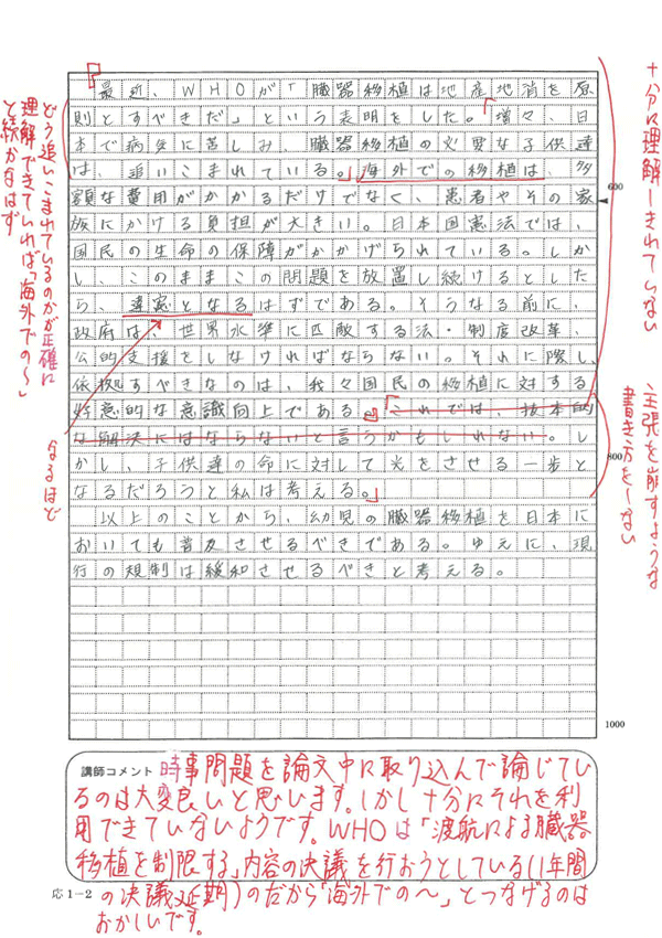 小論文添削例